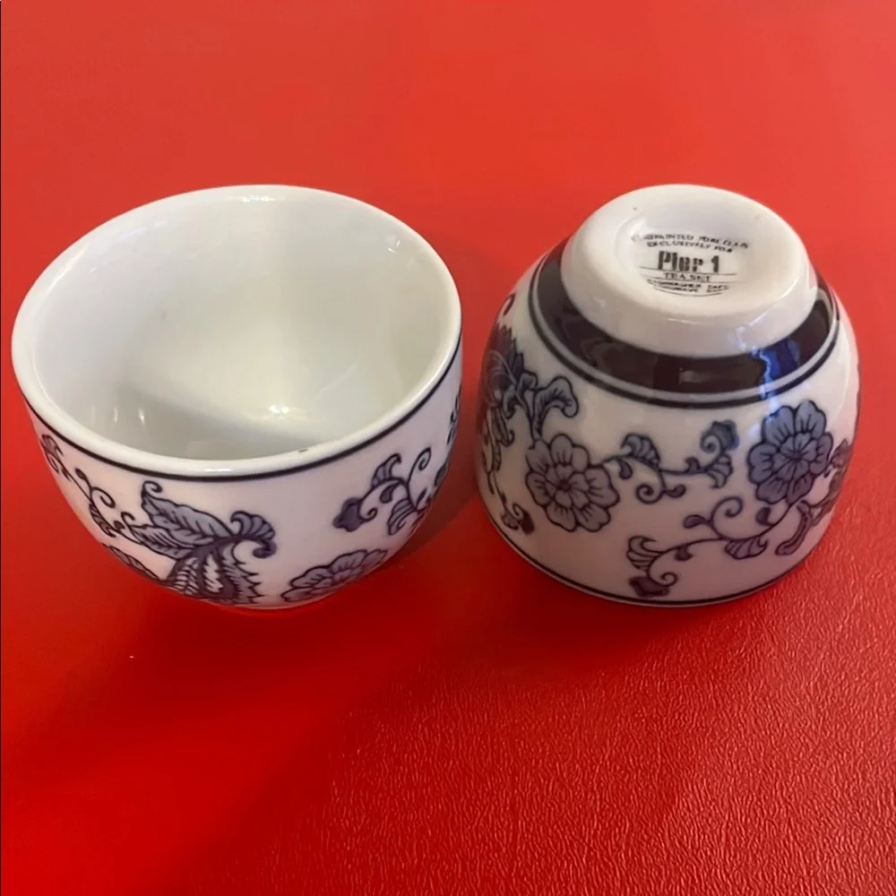 Pier 1 Imports Porcelain Floral Mugs set of 2